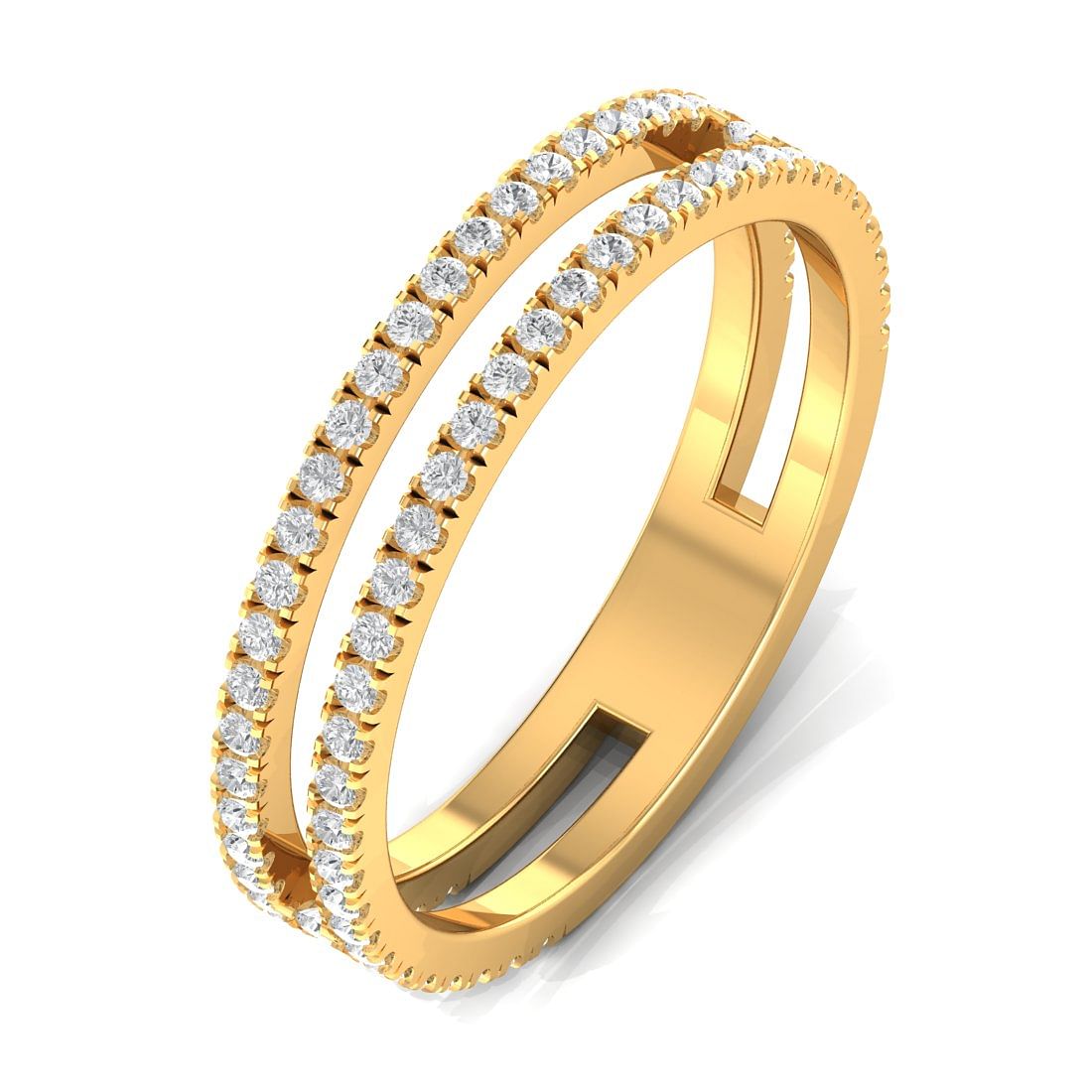 Dual Layer Yellow Yellow Diamond Ring For Women