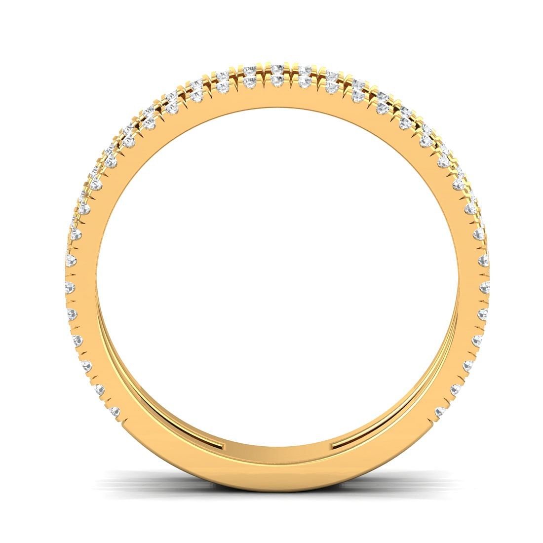 Dual Layer Yellow Yellow Diamond Ring For Women
