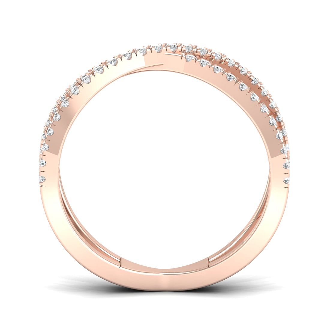 Cross Eternity Rose Gold Diamond Ring For Women