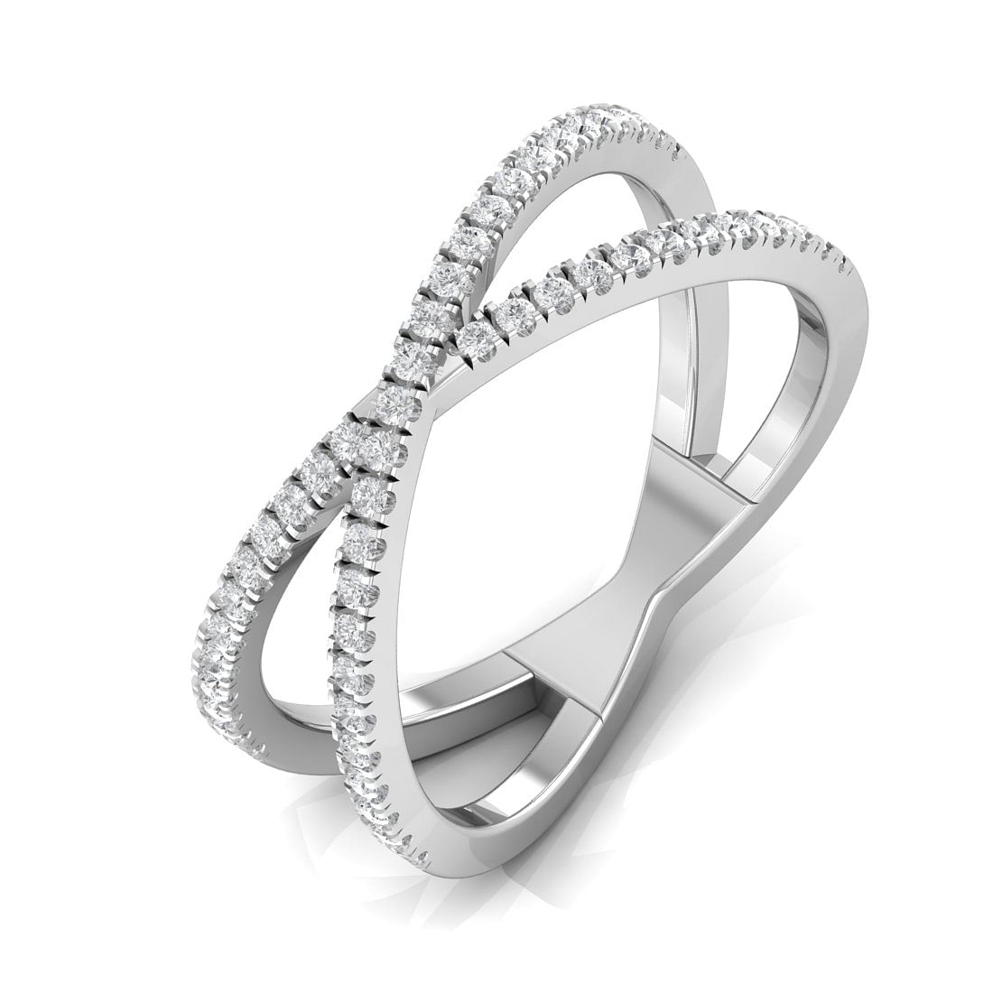 Cross Eternity White Gold Diamond Ring For Women