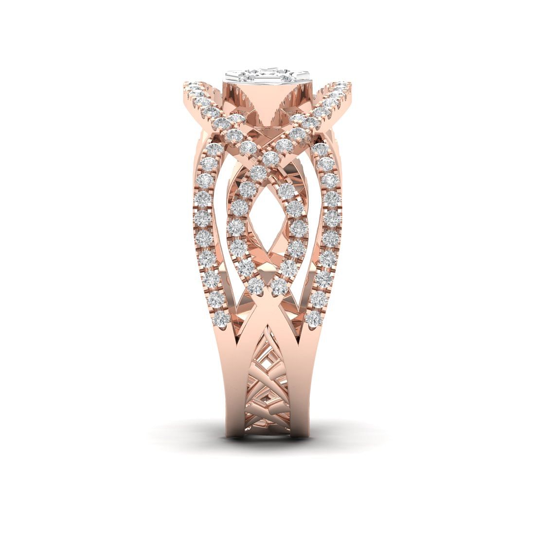 Rose Gold Lexie Halo Diamond Ring