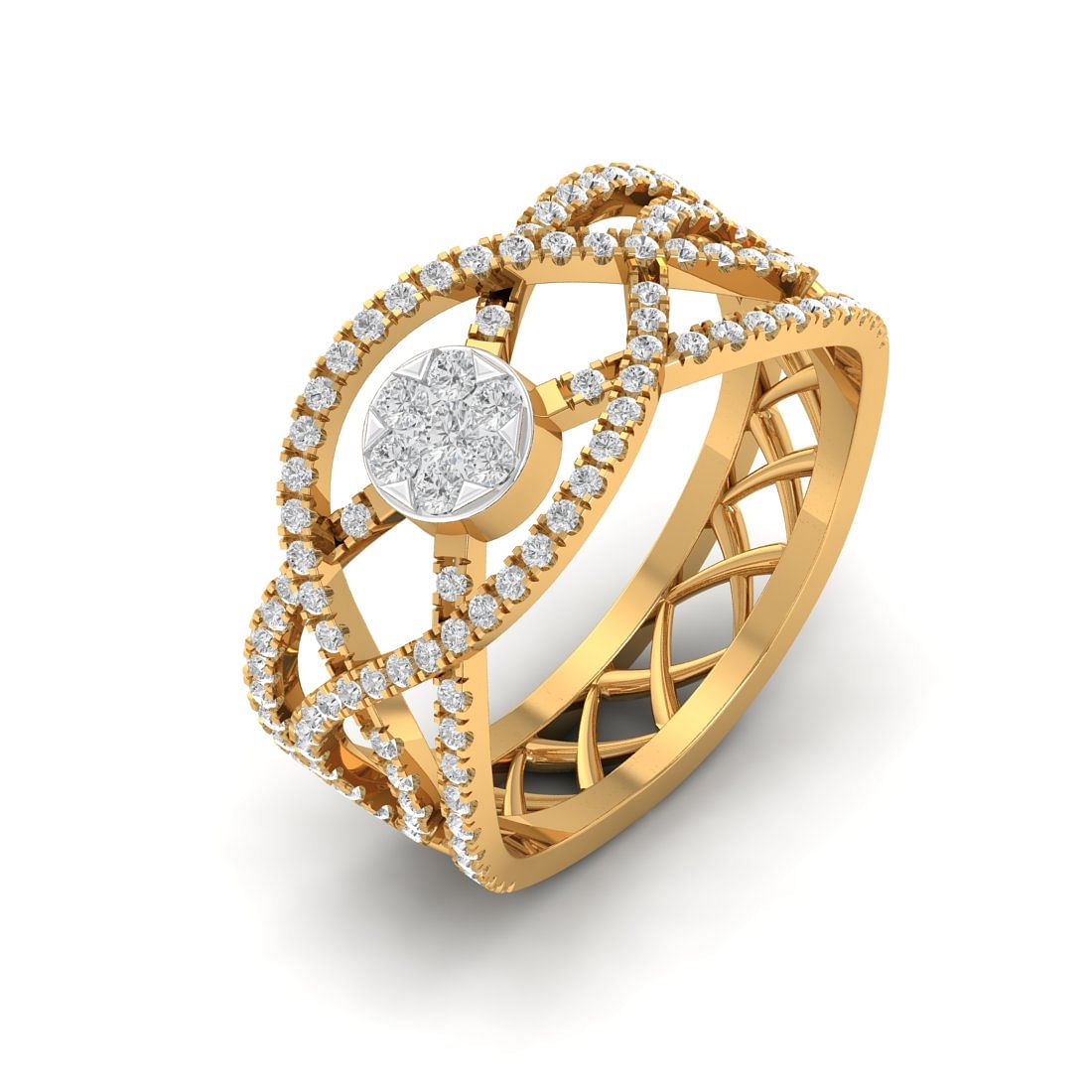 Yellow Gold Lexie Halo Diamond Ring