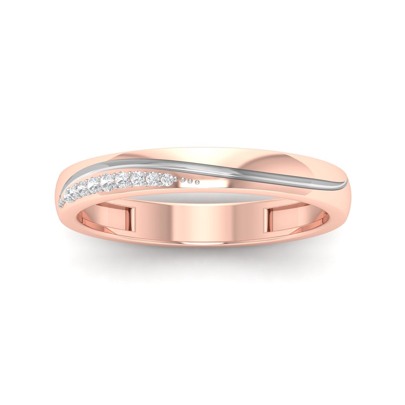 14k Classical Design Couple Wedding Ring With Rose Gold