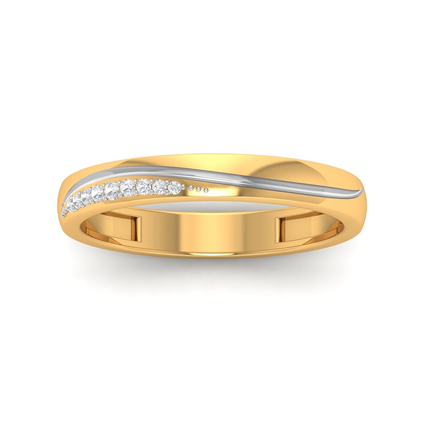 14k Classical Design Couple Wedding Ring With Yellow Gold