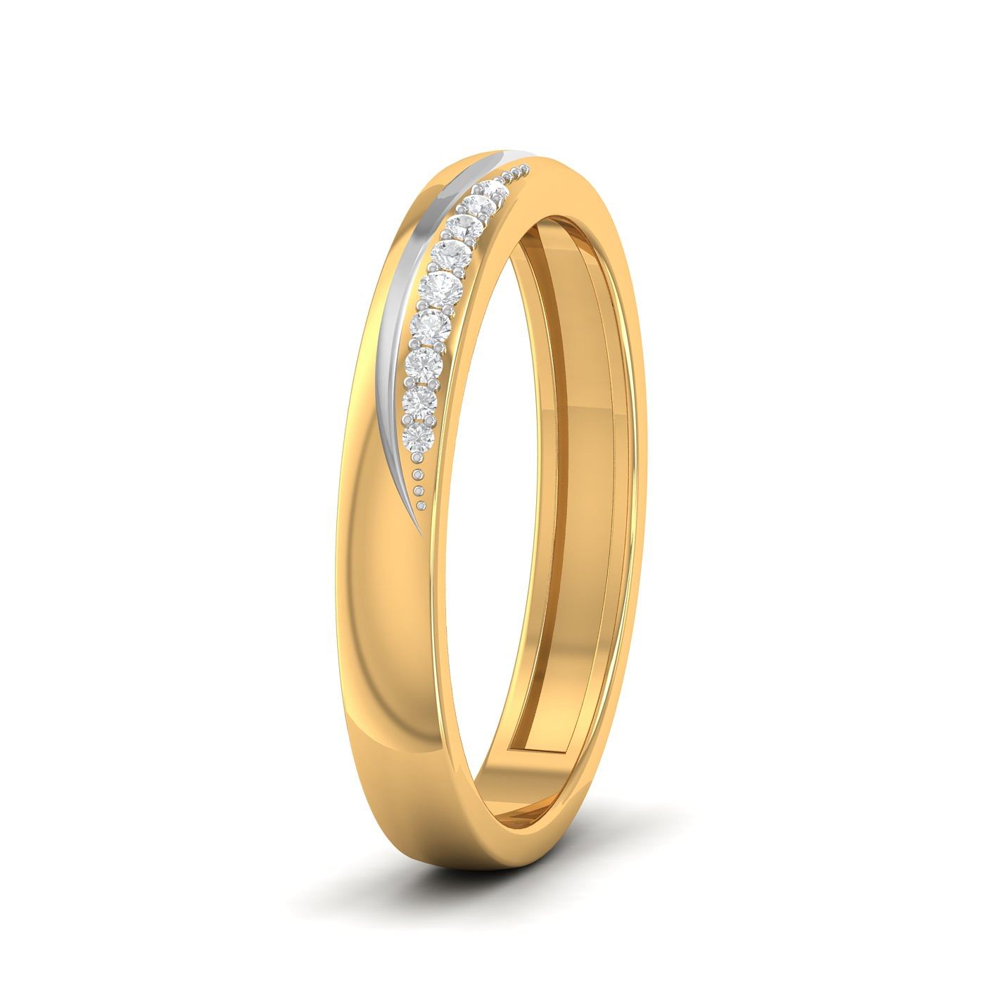 14k Classical Design Couple Wedding Ring With Yellow Gold