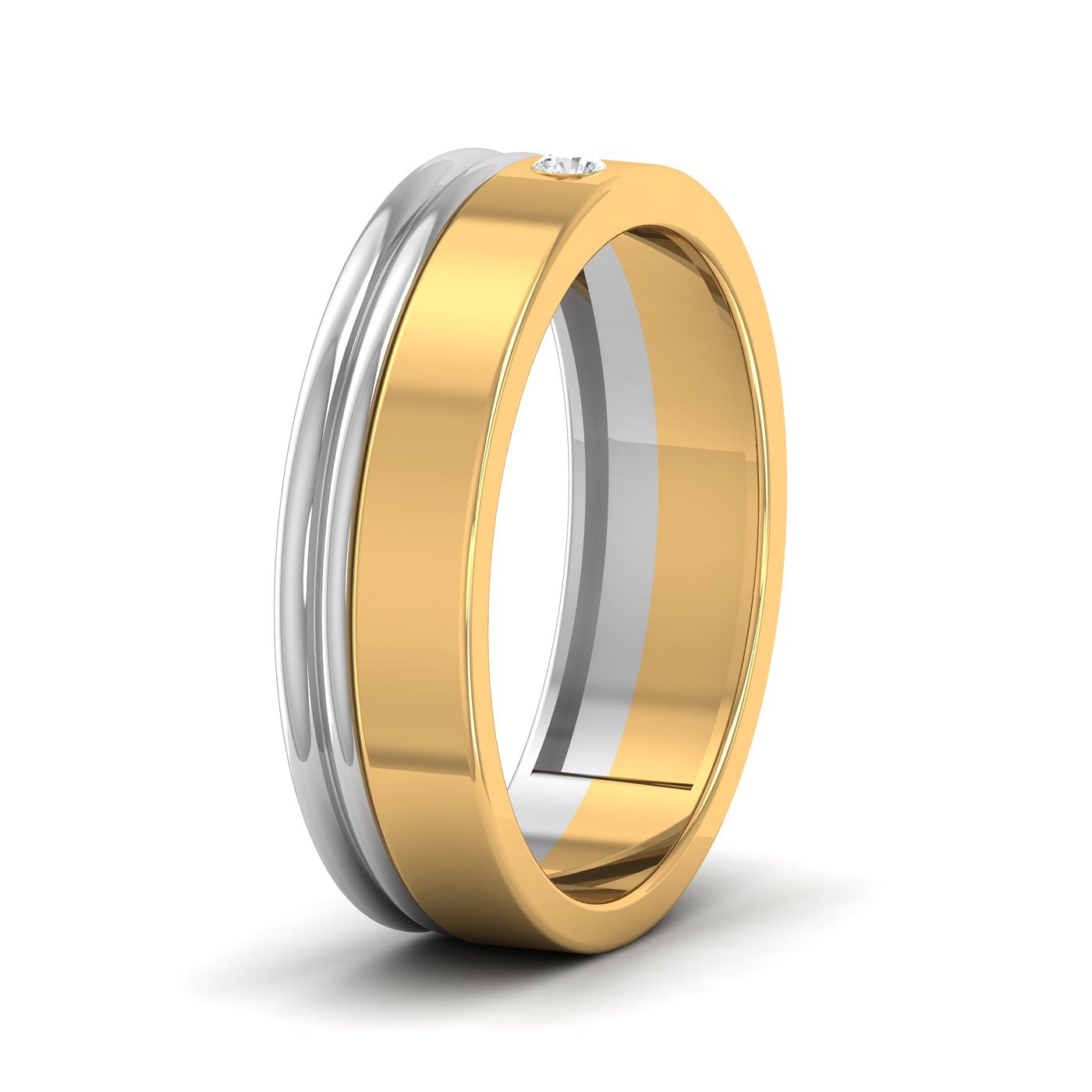 Ishita Yellow Gold Diamond Couple Ring