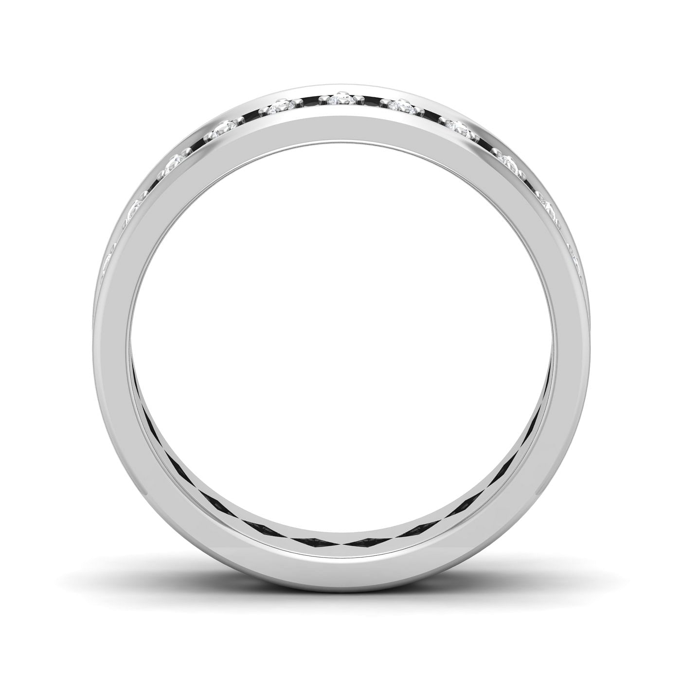 Unique Design 14k White Gold Squary Couple Band Rings