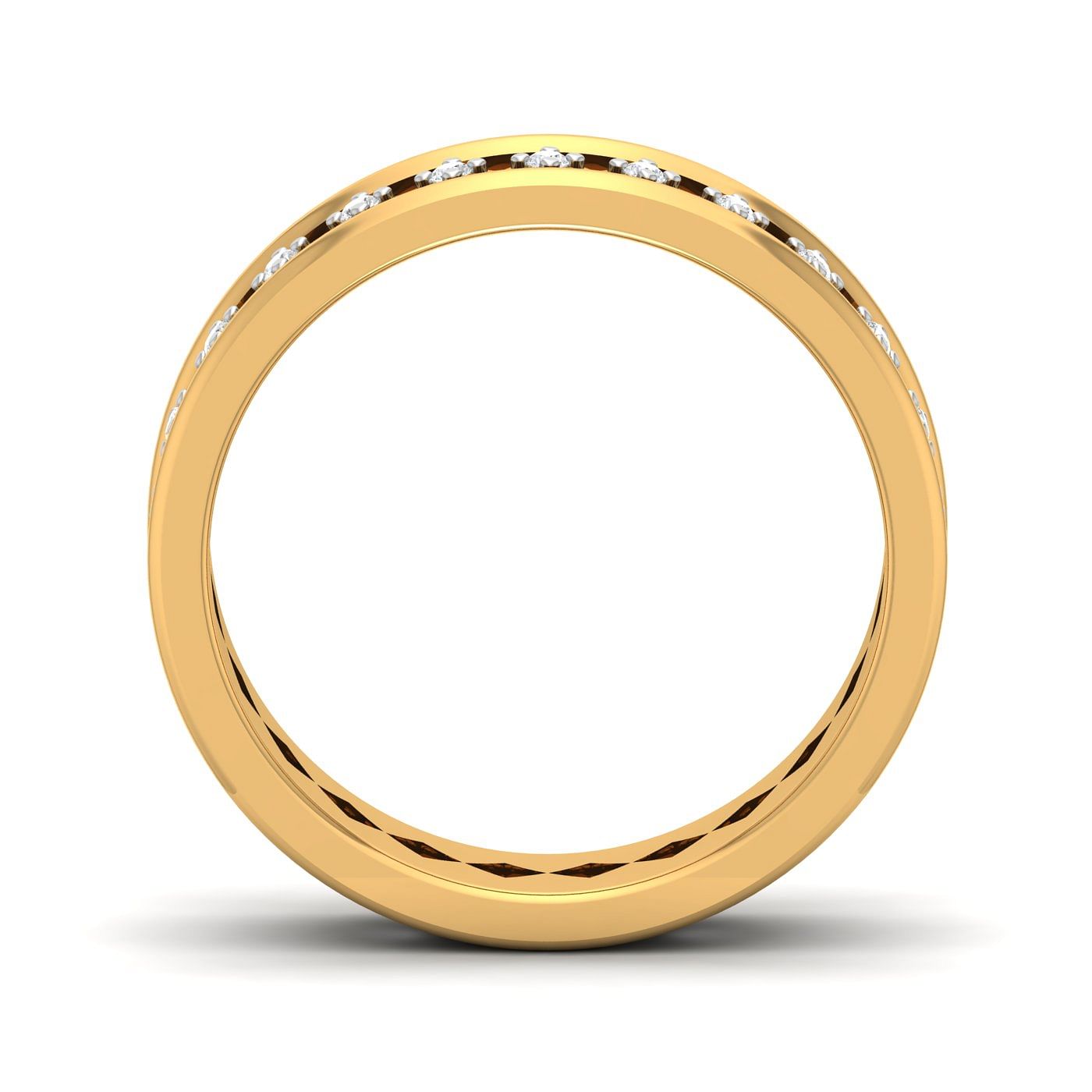 Unique Design 14k Yellow Gold Squary Couple Band Rings