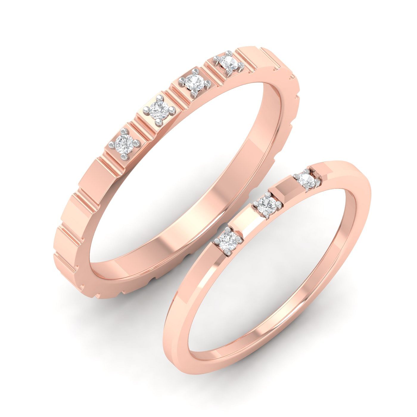 14k Rose Gold Wallis Couple Rings