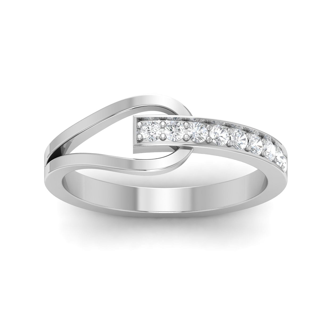 14k White Gold Hangout Couple Diamond Ring For Women