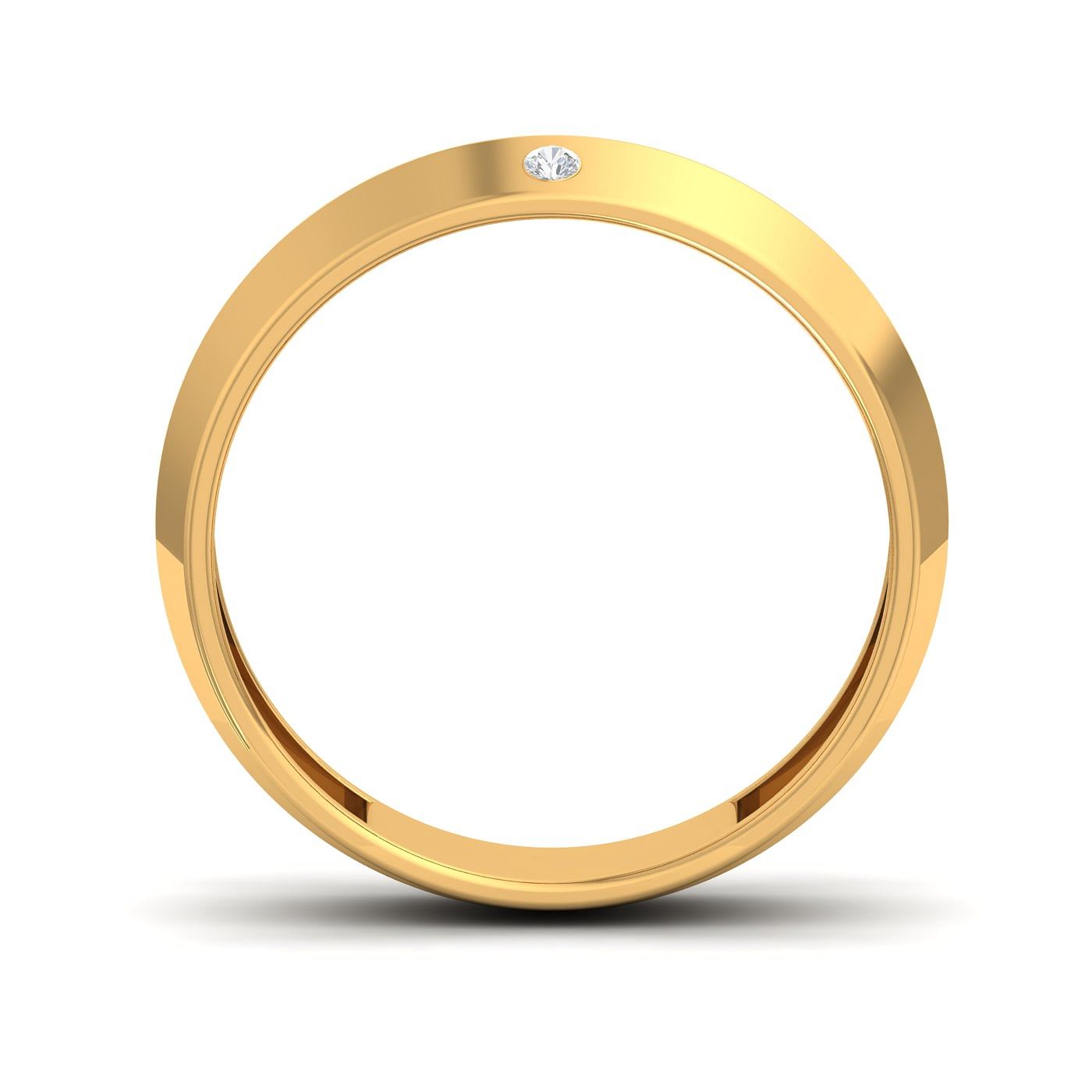 18k Yellow Gold Geo Couple Ring Band