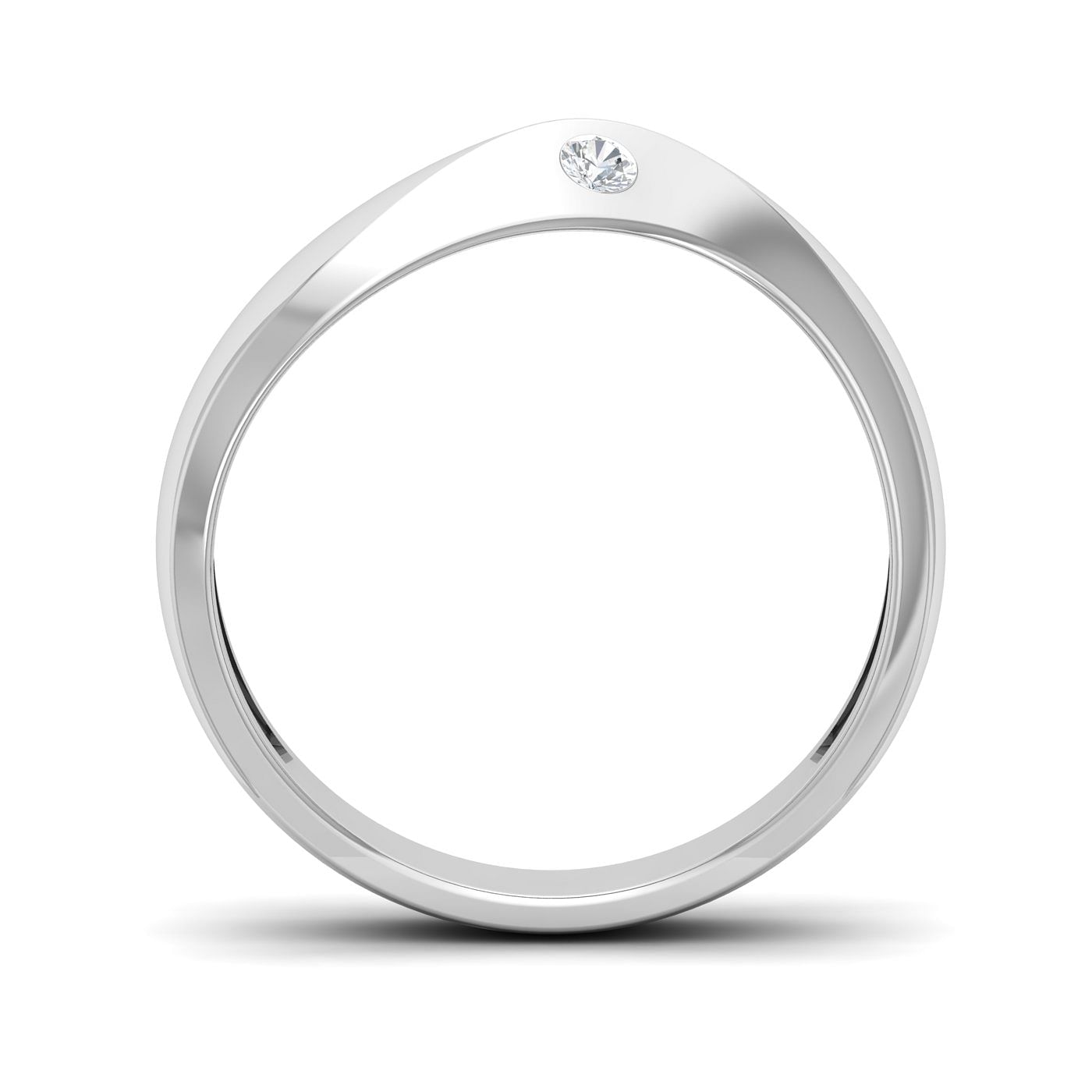 White Gold Ocean Single Diamond Couple Ring