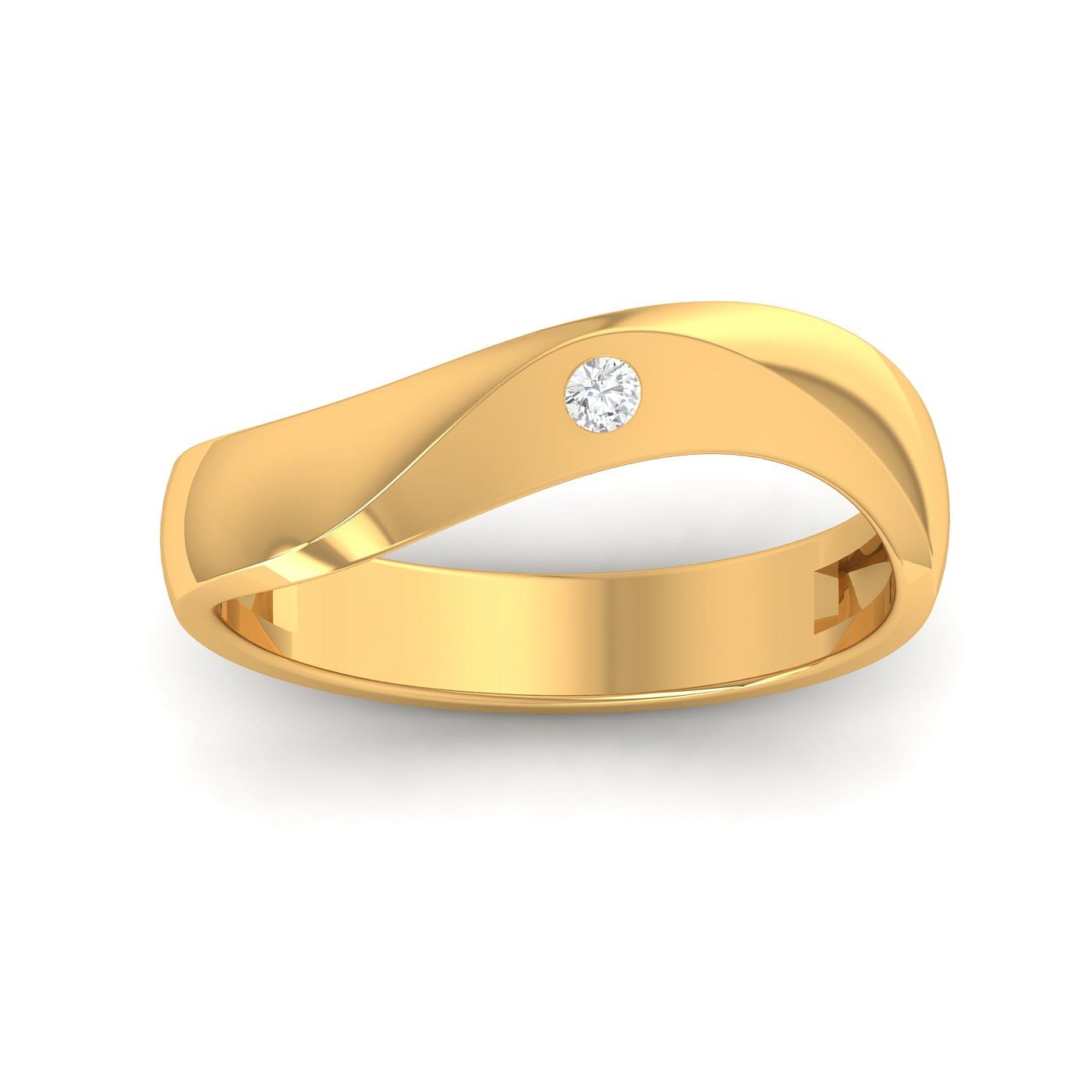 Yellow Gold Ocean Single Diamond Couple Ring