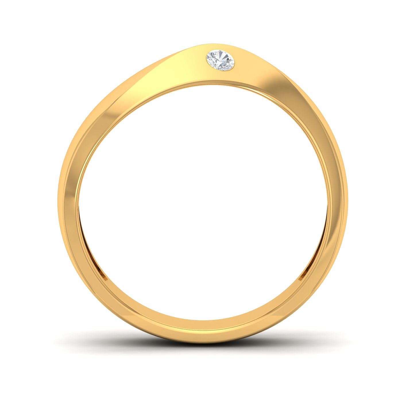 Yellow Gold Ocean Single Diamond Couple Ring