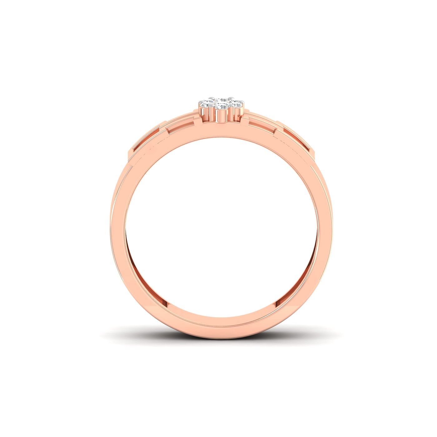 Rais Diamond Ring For Couple With Rose Gold Pure Metal