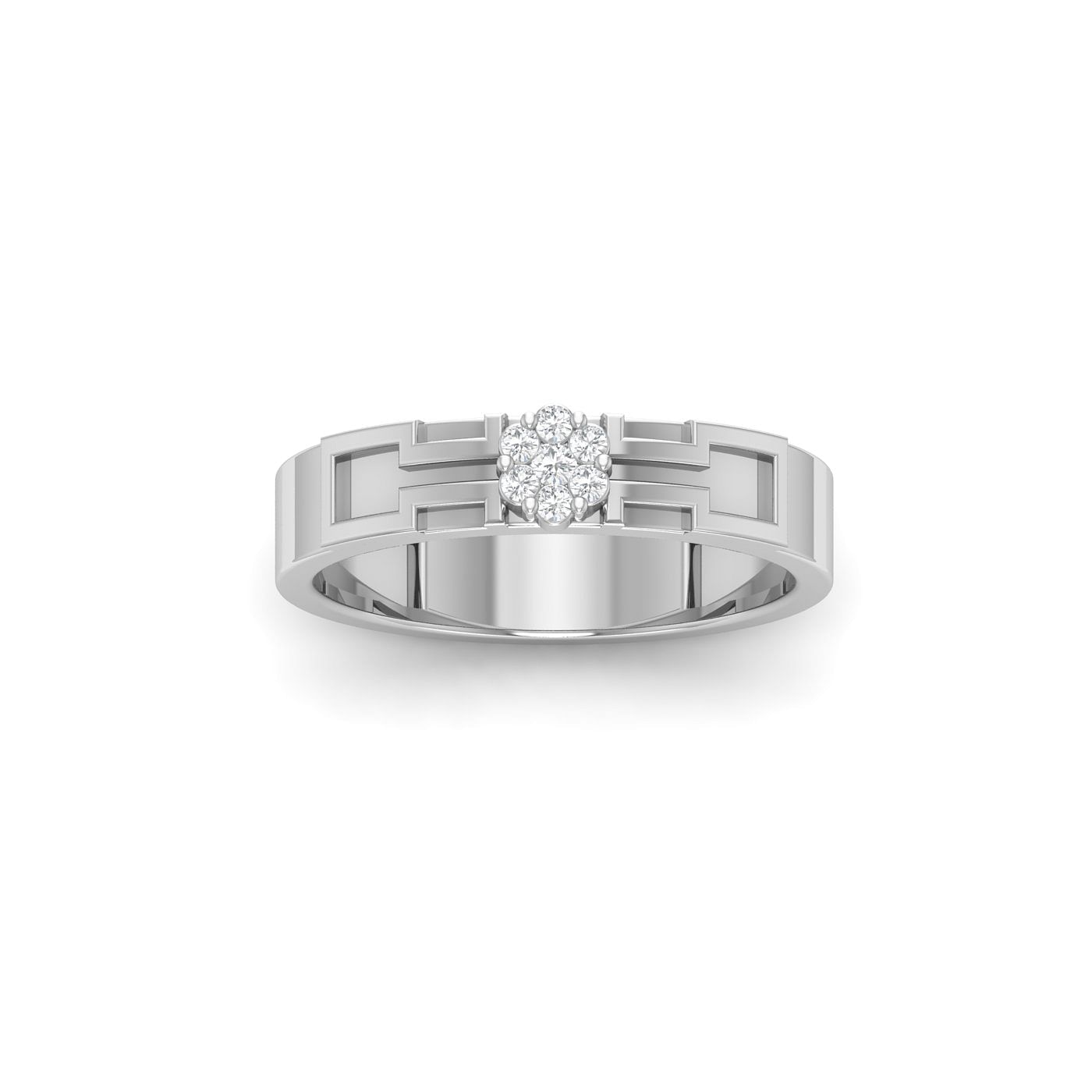 Rais Diamond Ring For Couple With White Gold Pure Metal