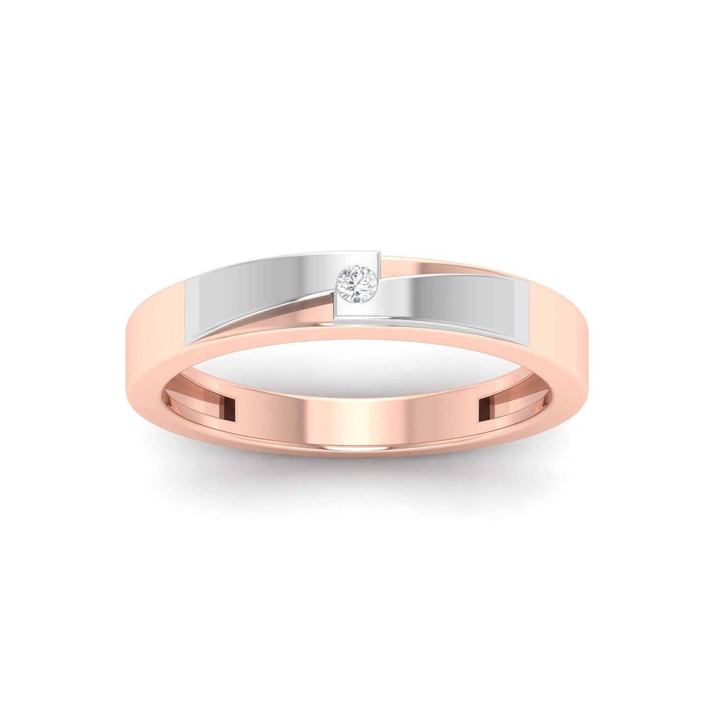 Rose Gold Couple Band Ring | Edi Diamond Wedding Ring For Her