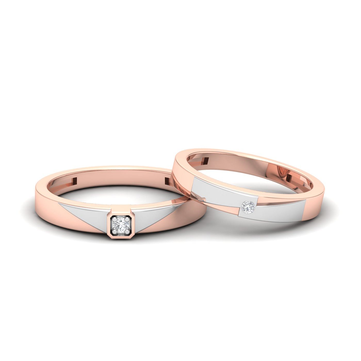 Rose Gold Couple Band Ring | Edi Diamond Wedding Ring For Her