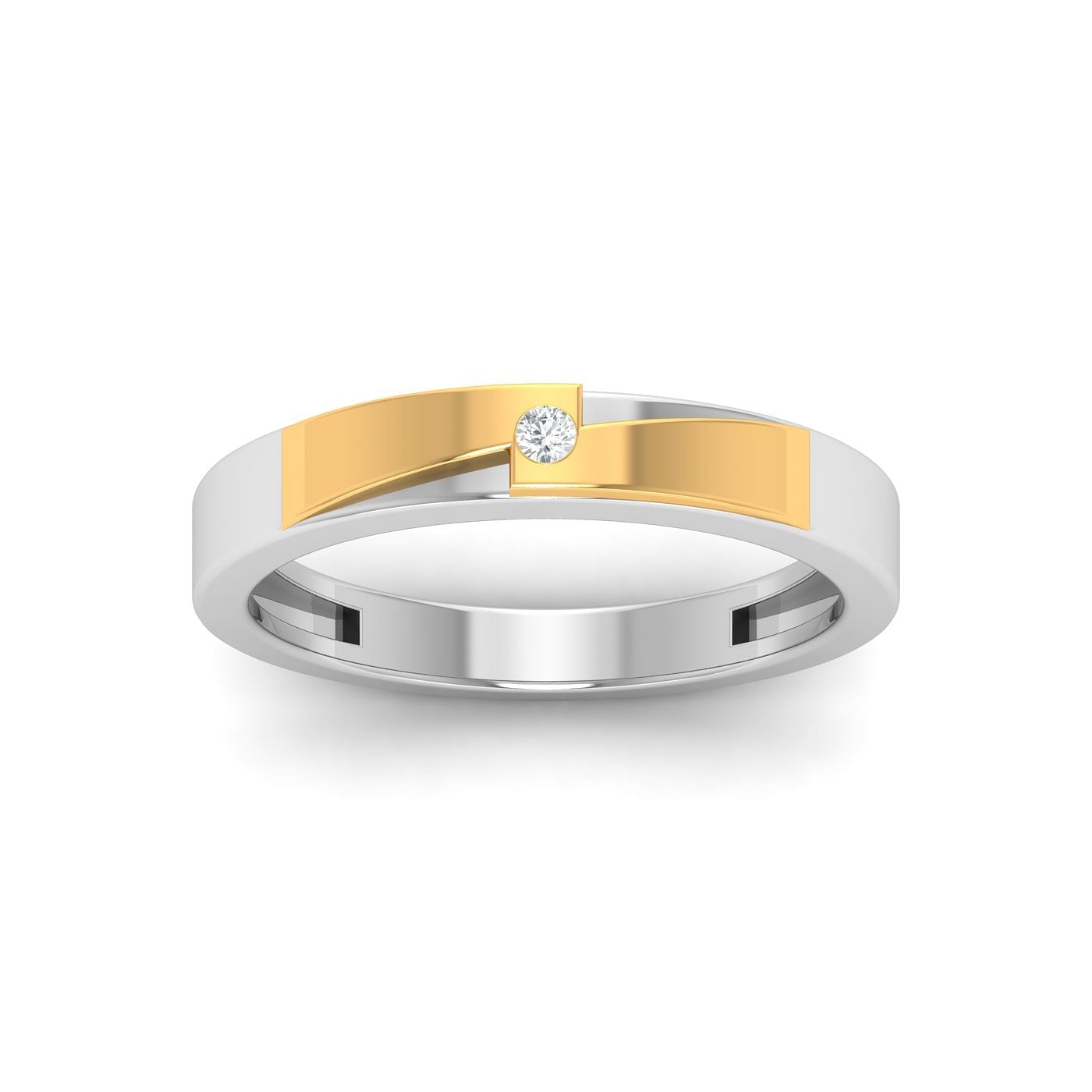 White Gold Couple Band Ring | Edi Diamond Wedding Ring For Her