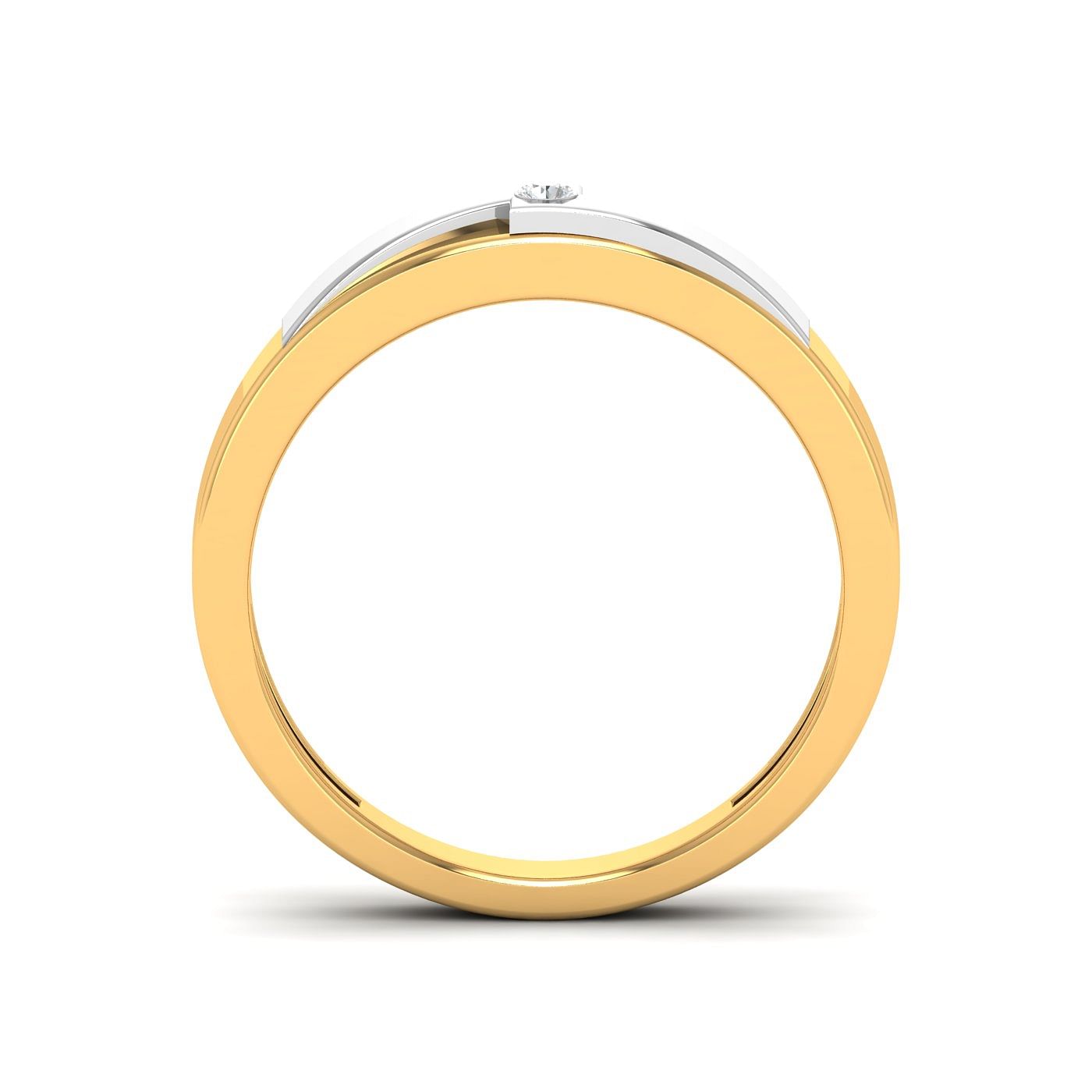 Yellow Gold Couple Band Ring | Edi Diamond Wedding Ring For Her