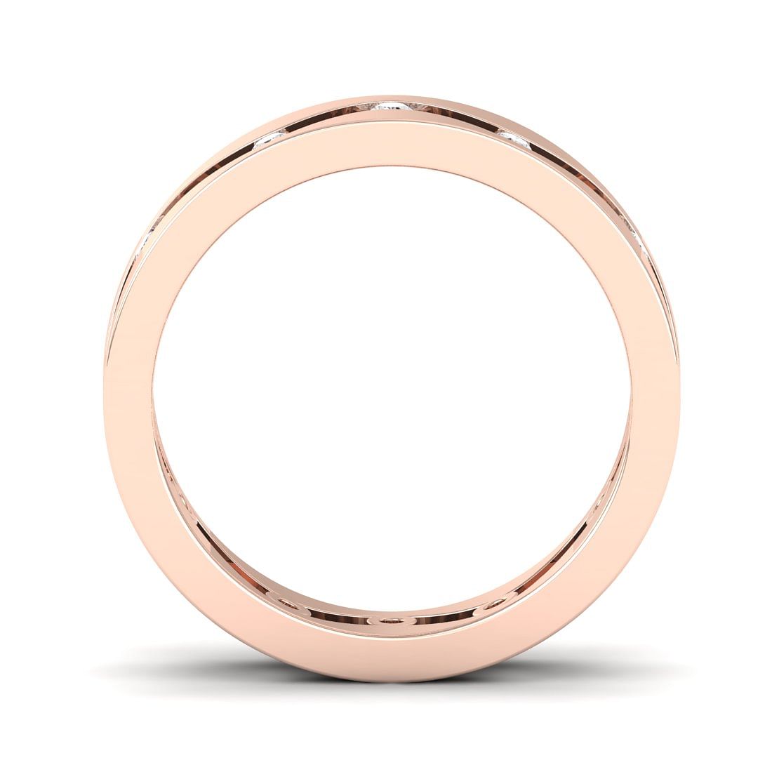 Wave diamond wedding rose gold ring for women