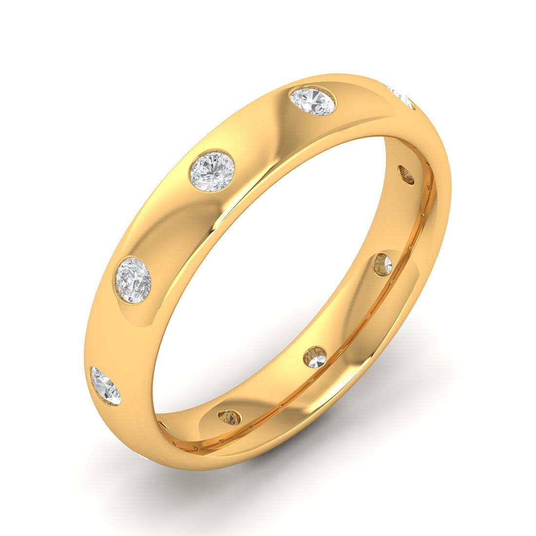 Wedding Diamond Ring With Yellow Gold For Her