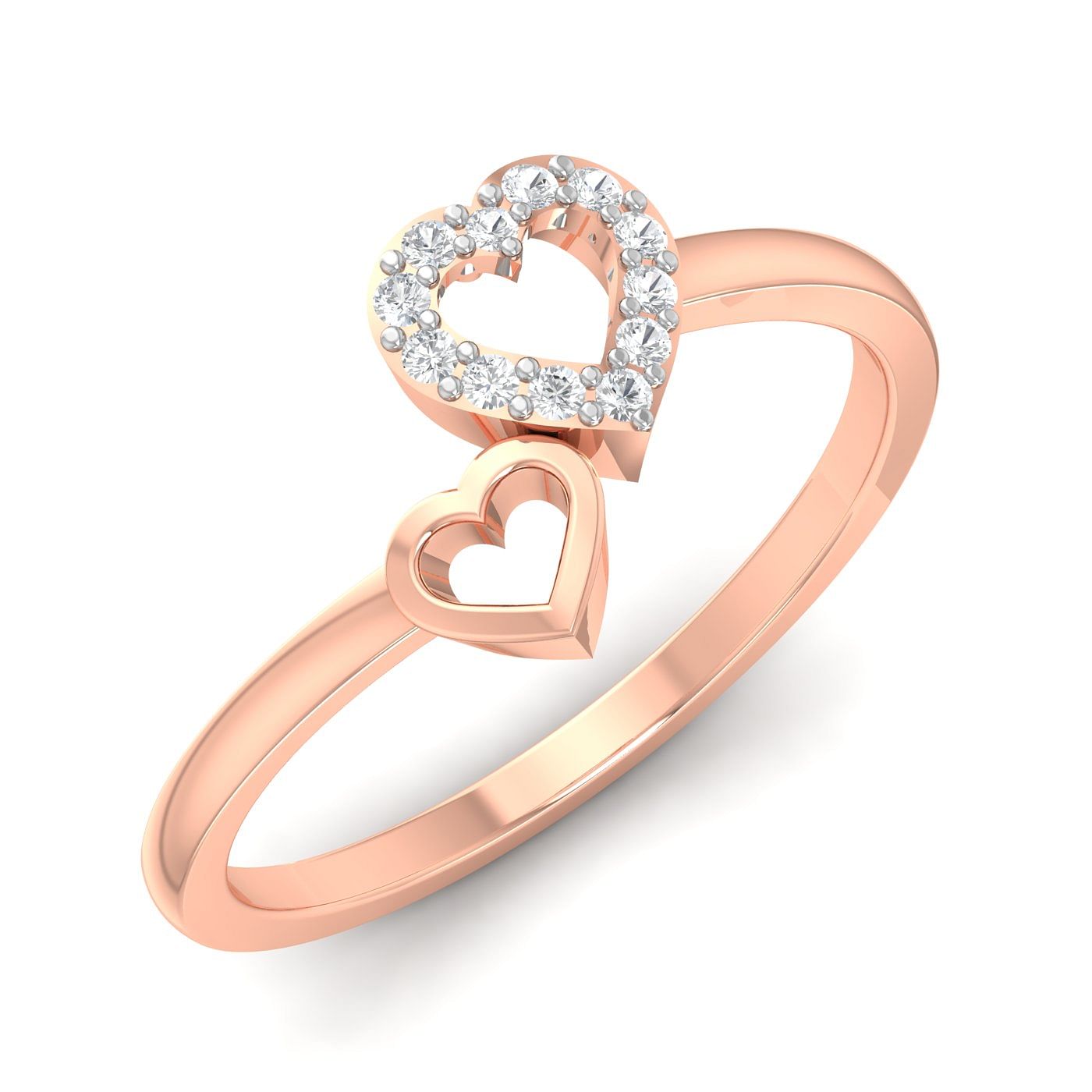 Dual heart Love Ring Gift For Girlfriend