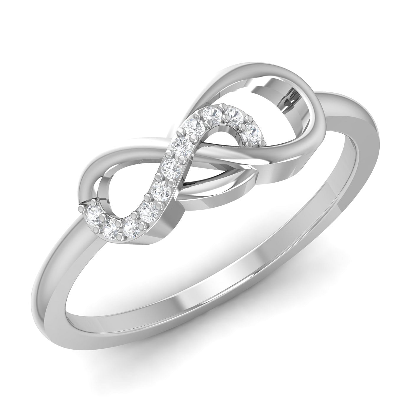 Infinity Crossover Diamond Ring With White Gold For Wife