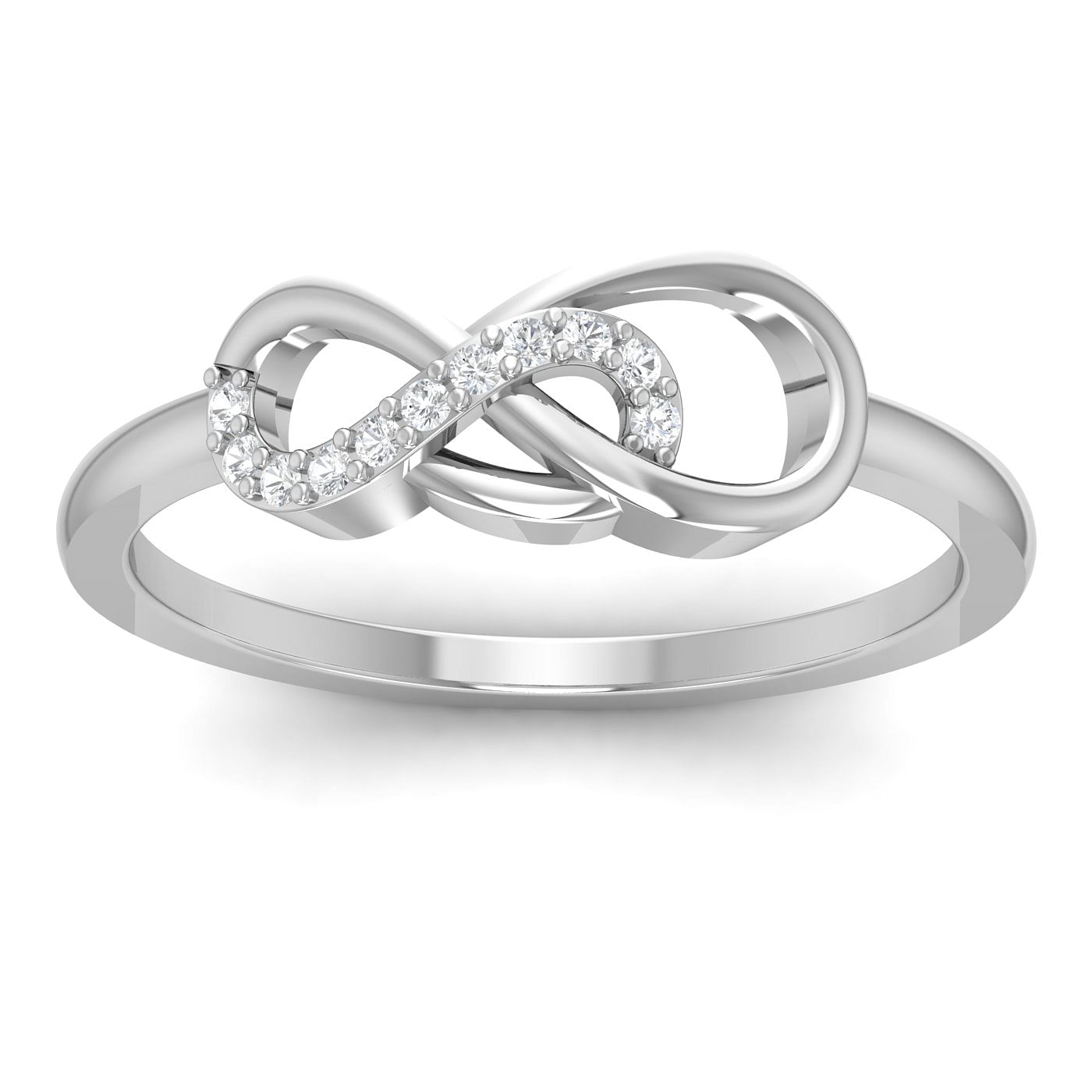 Infinity Crossover Diamond Ring With White Gold For Wife