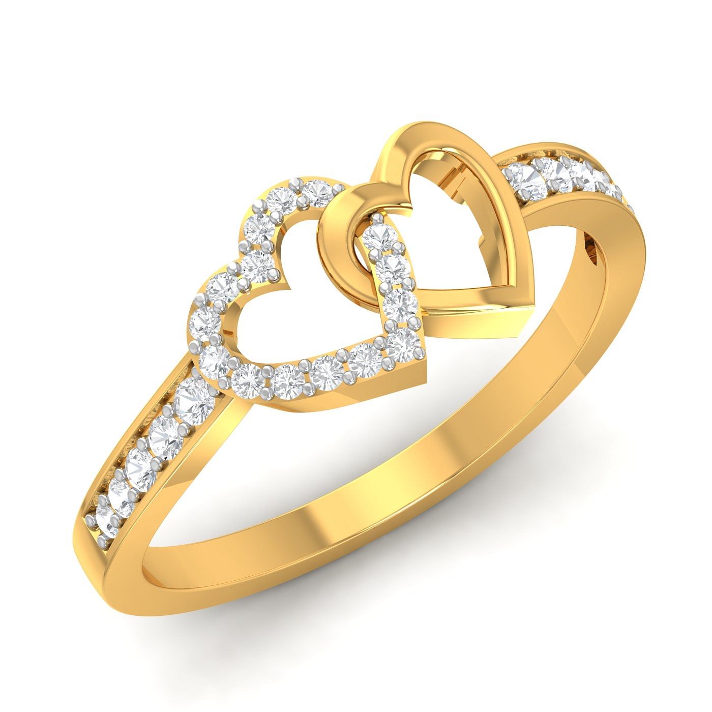 18k Gold Channel Setting Diamond Ring On Wedding Gift