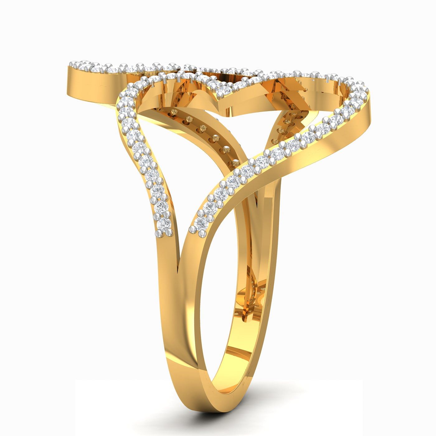 Two Soul Hugs Couple Ring In Pure Yellow Gold For Women