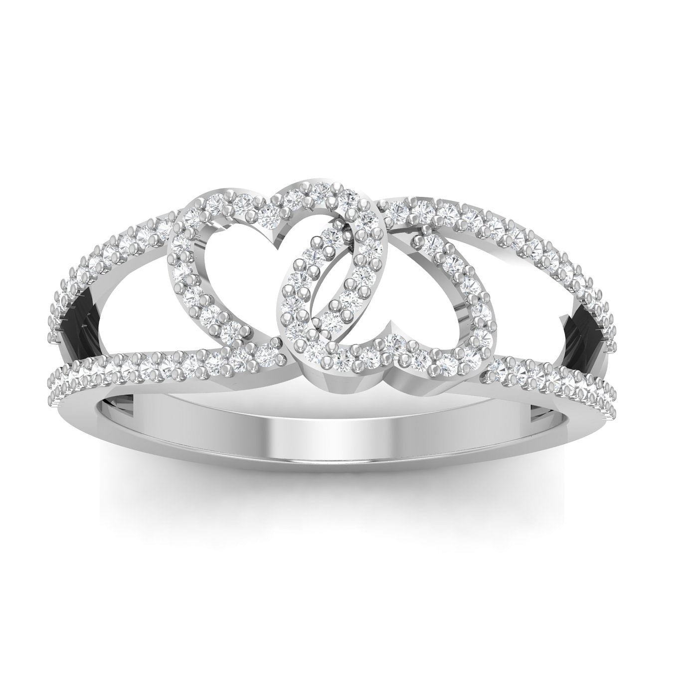Merge Heart Wedding Ring With White Gold Metal