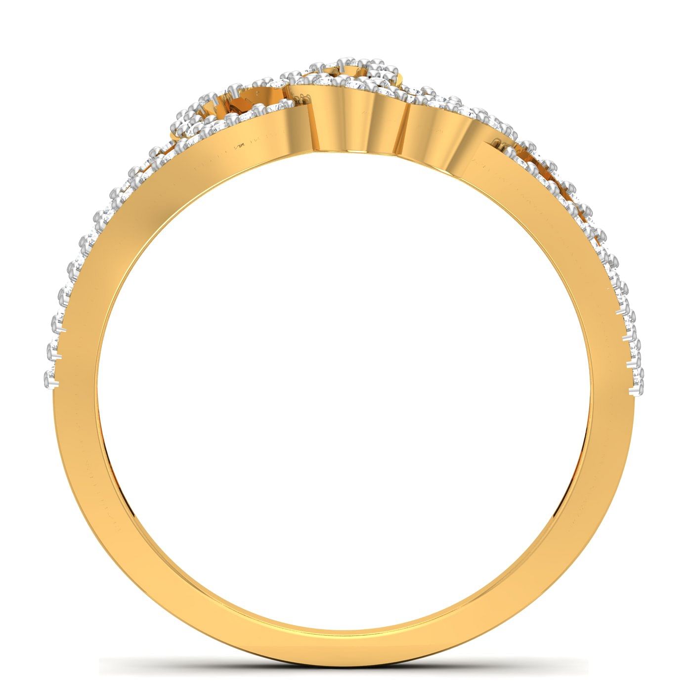 Merge Heart Wedding Ring With Yellow Gold Metal