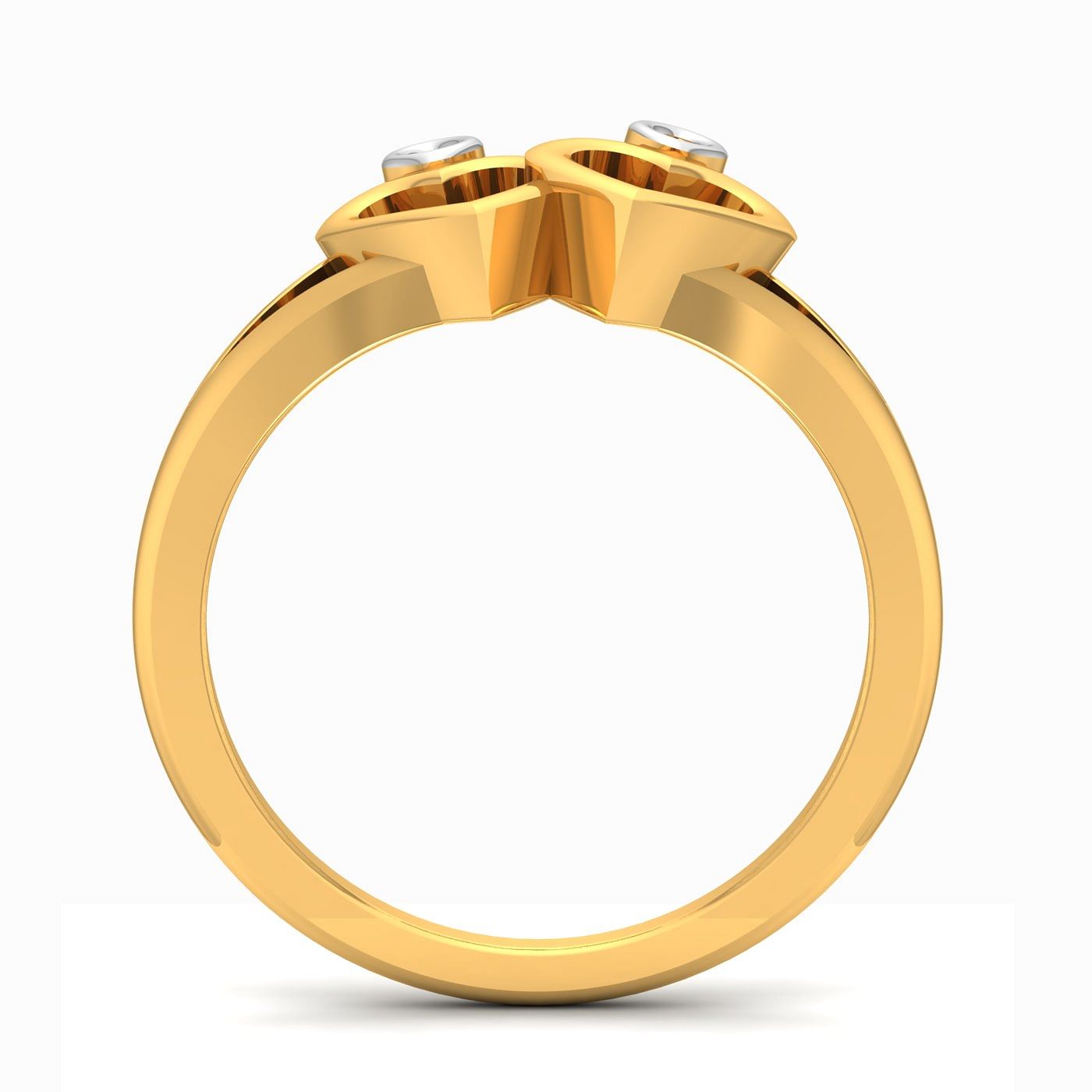 Yellow Gold Love Feeling Diamond Heart Ring On Valentine Gift For Her