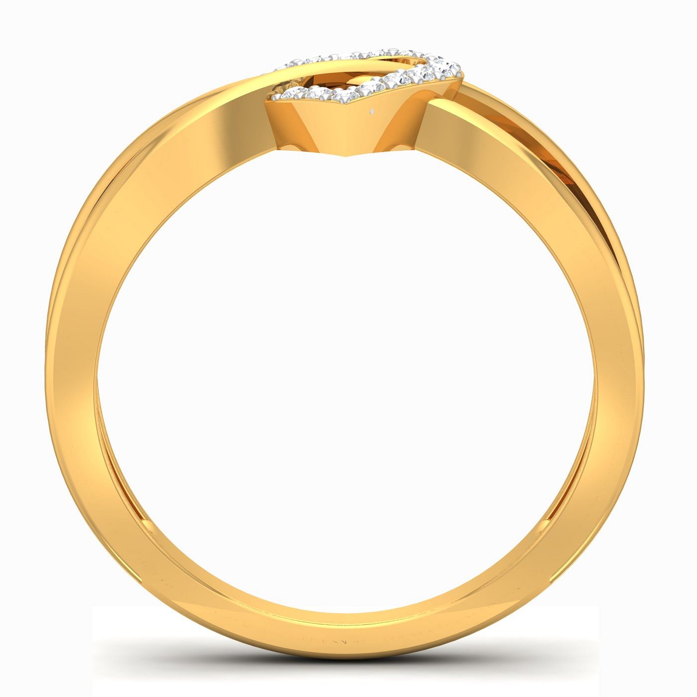 Diamond Heart Promise Ring Yellow Gold For Anniversary Gift
