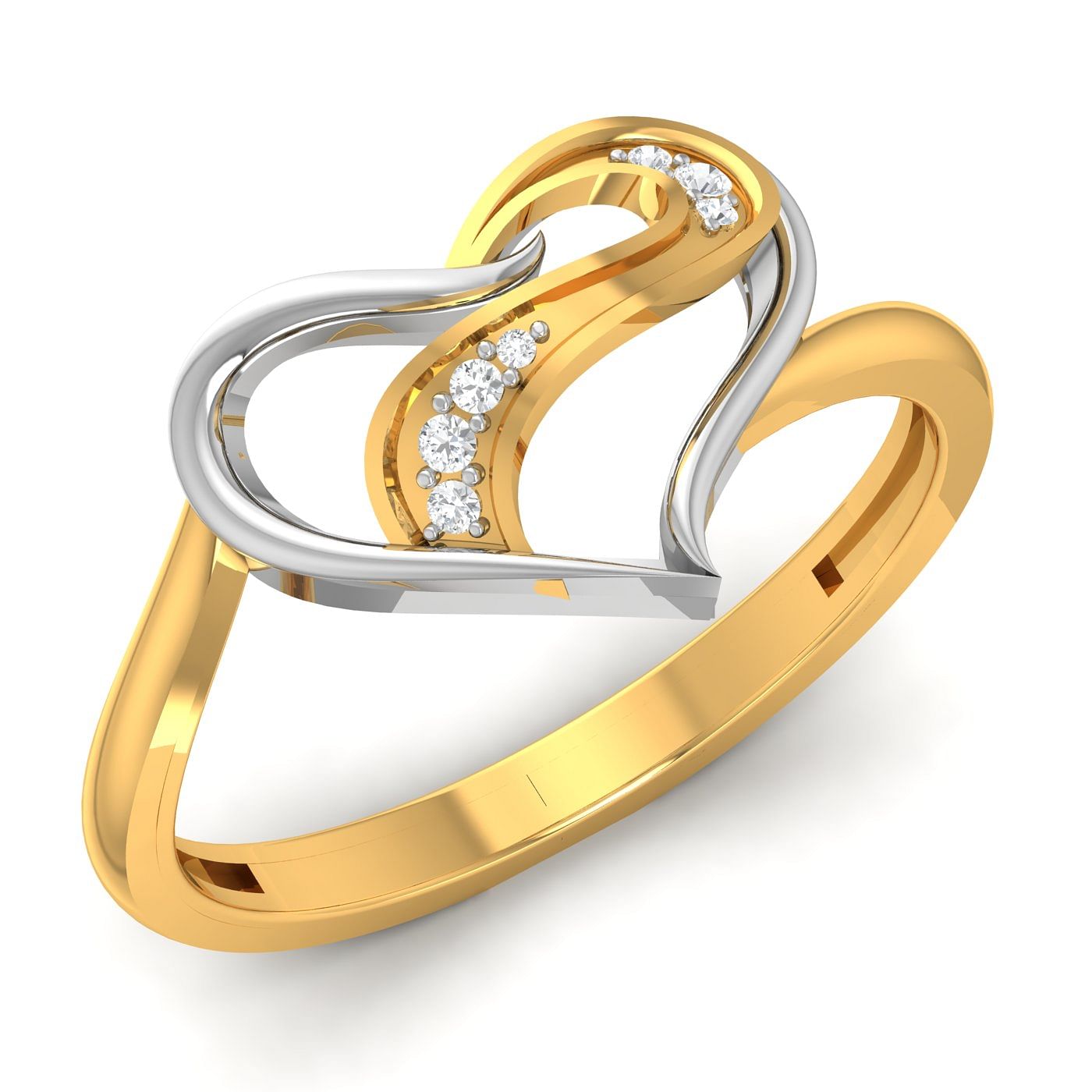 10k Yellow Gold Je Taime Couple Ring For Women