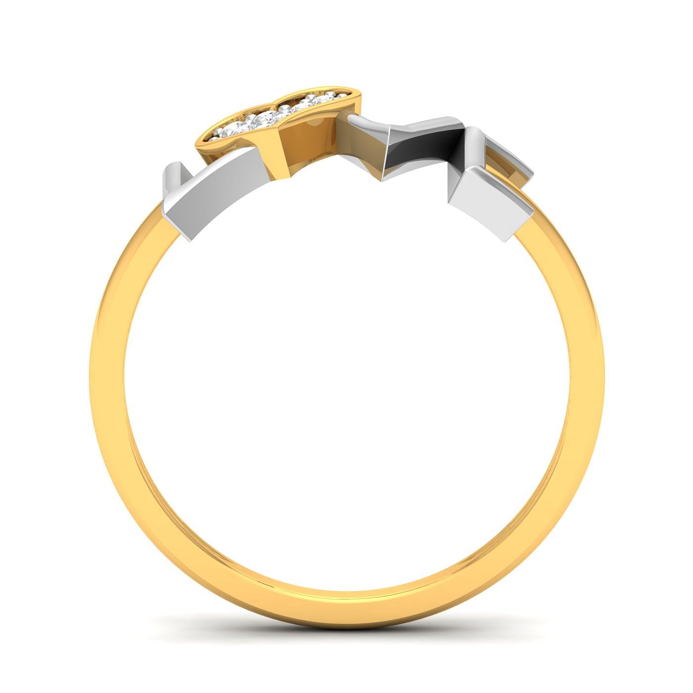 Yellow gold promise Love Initial Wedding Ring for her