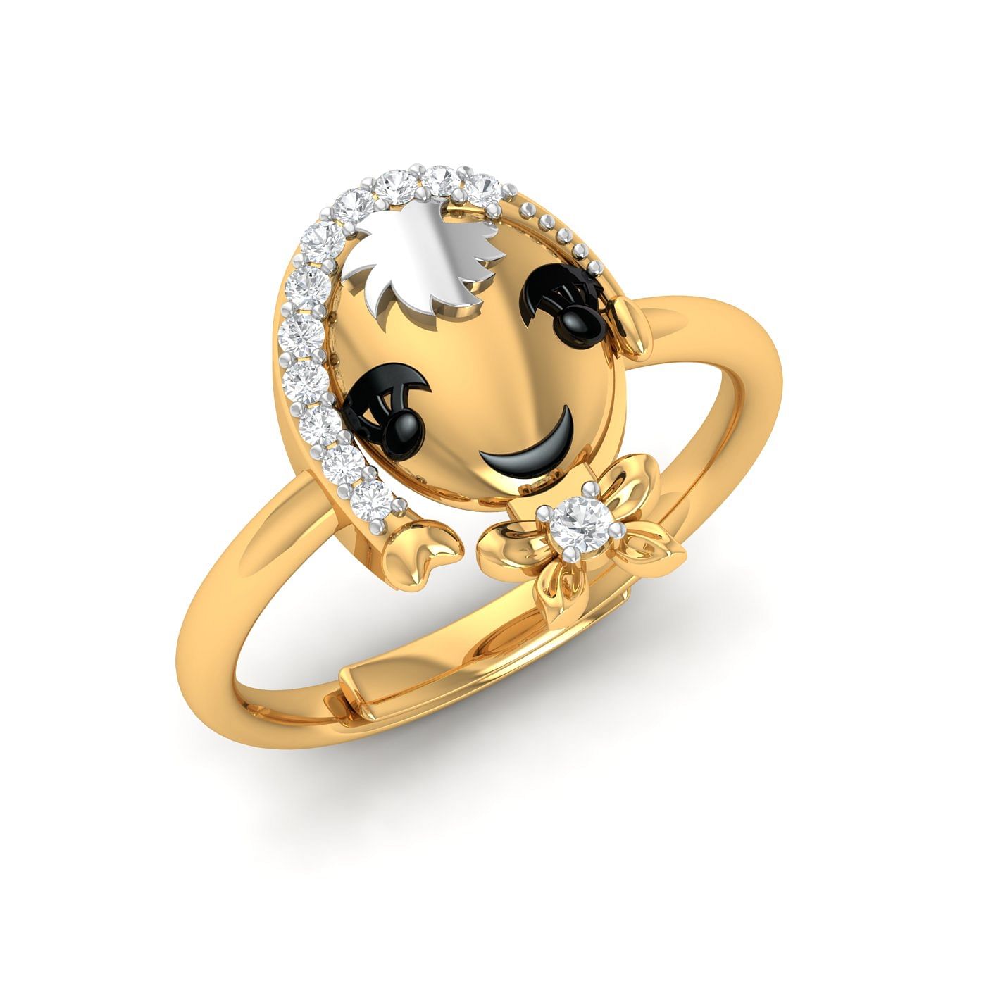 Noddy Diamond Ring In Yellow Gold Kids Ring