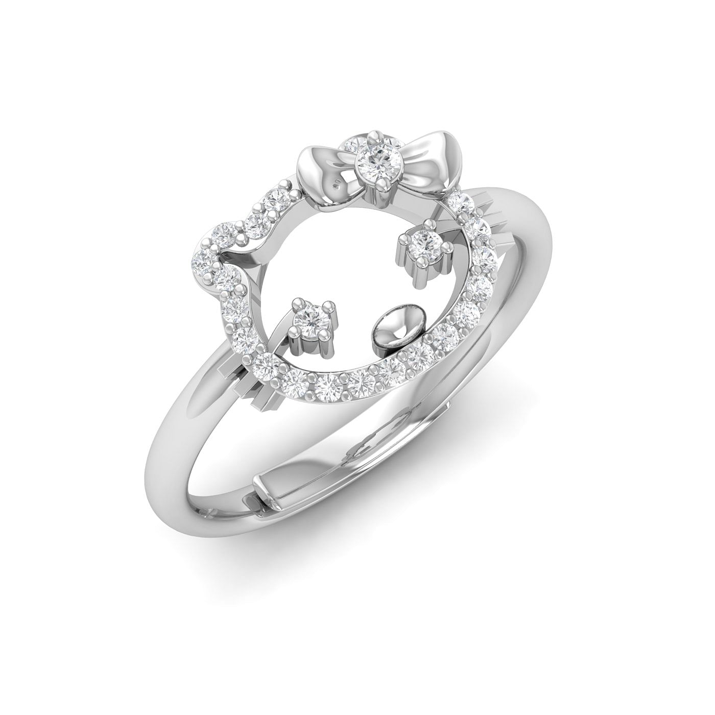 Stylish Modern Fancy Classic Diamond Ring With White Gold For Gift