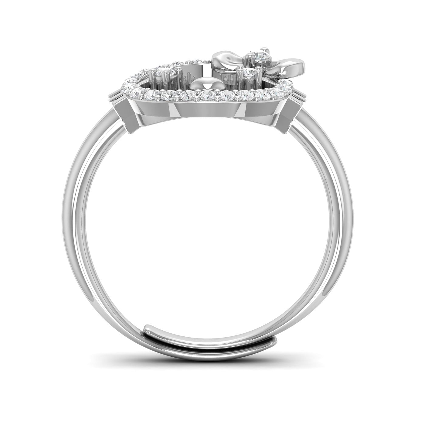 Stylish Modern Fancy Classic Diamond Ring With White Gold For Gift