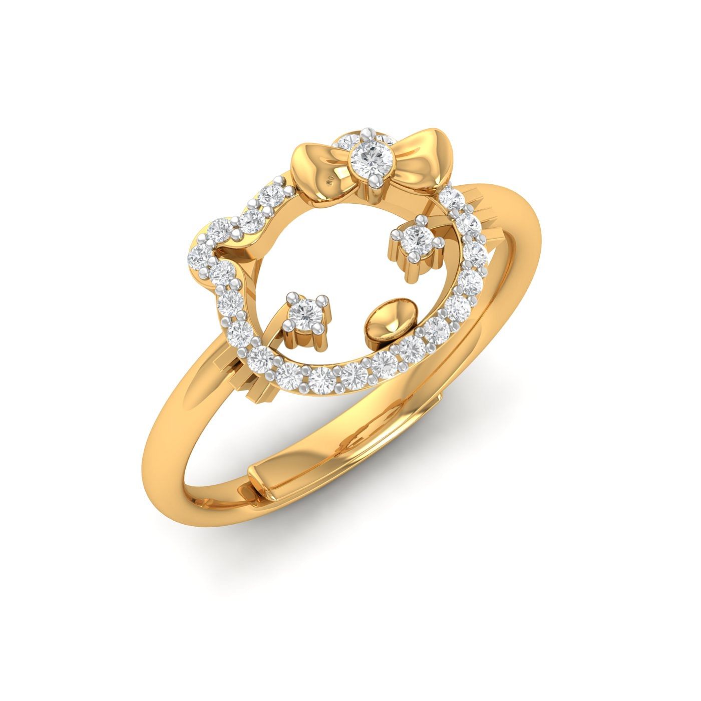Stylish Modern Fancy Classic Diamond Ring With Yellow Gold For Gift