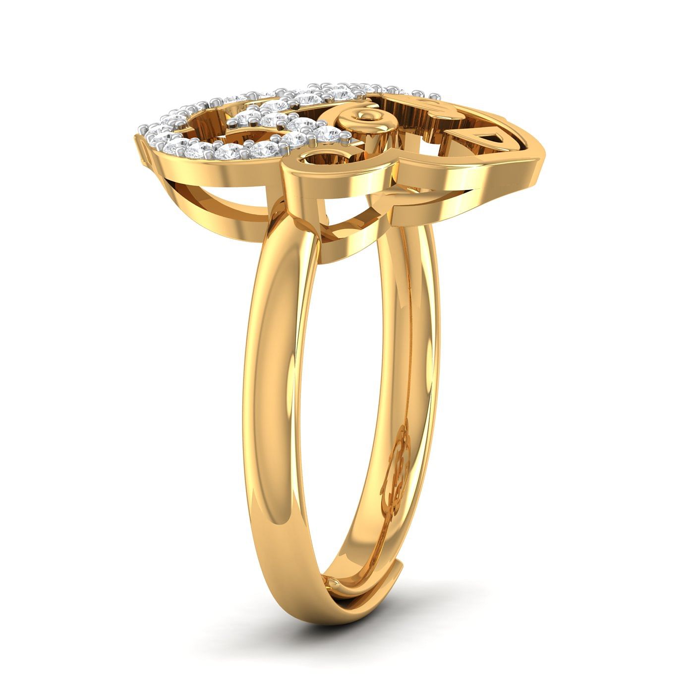 Yellow Gold Ben10 Diamond Ring For Kids
