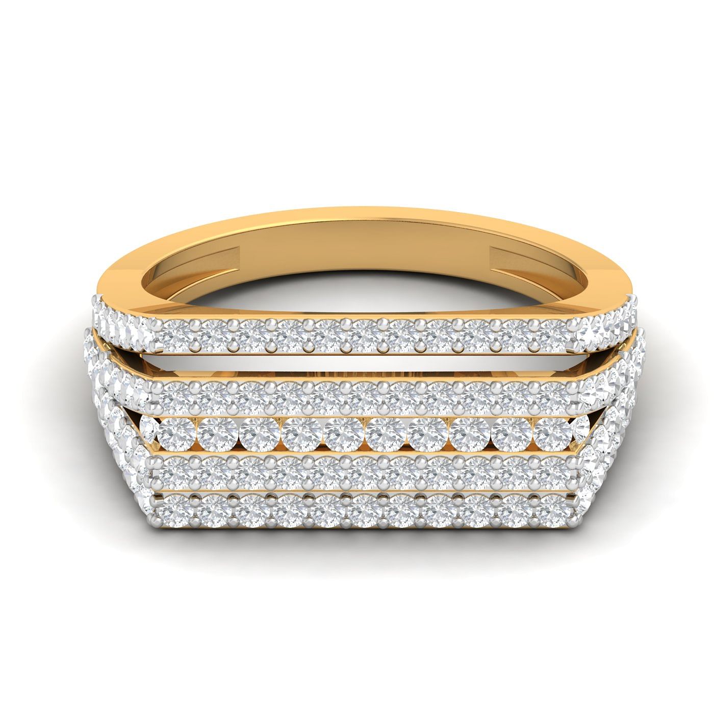 Yellow Gold Fancy Men's Diamond Ring