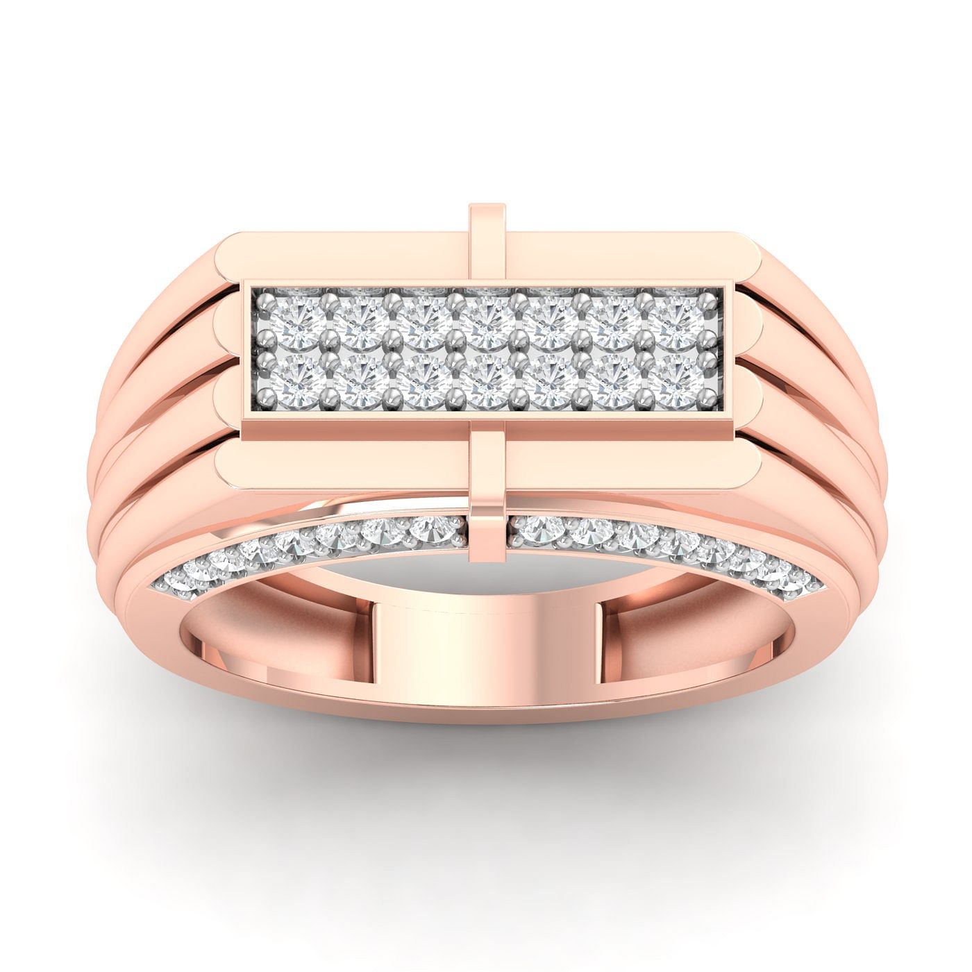 Rose Gold Mohan Diamond Wedding Ring For Men
