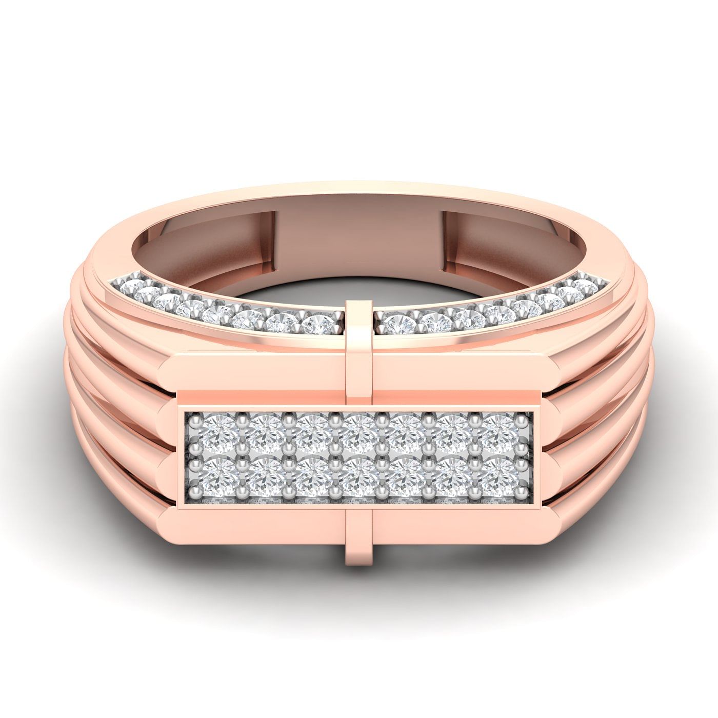 Rose Gold Mohan Diamond Wedding Ring For Men