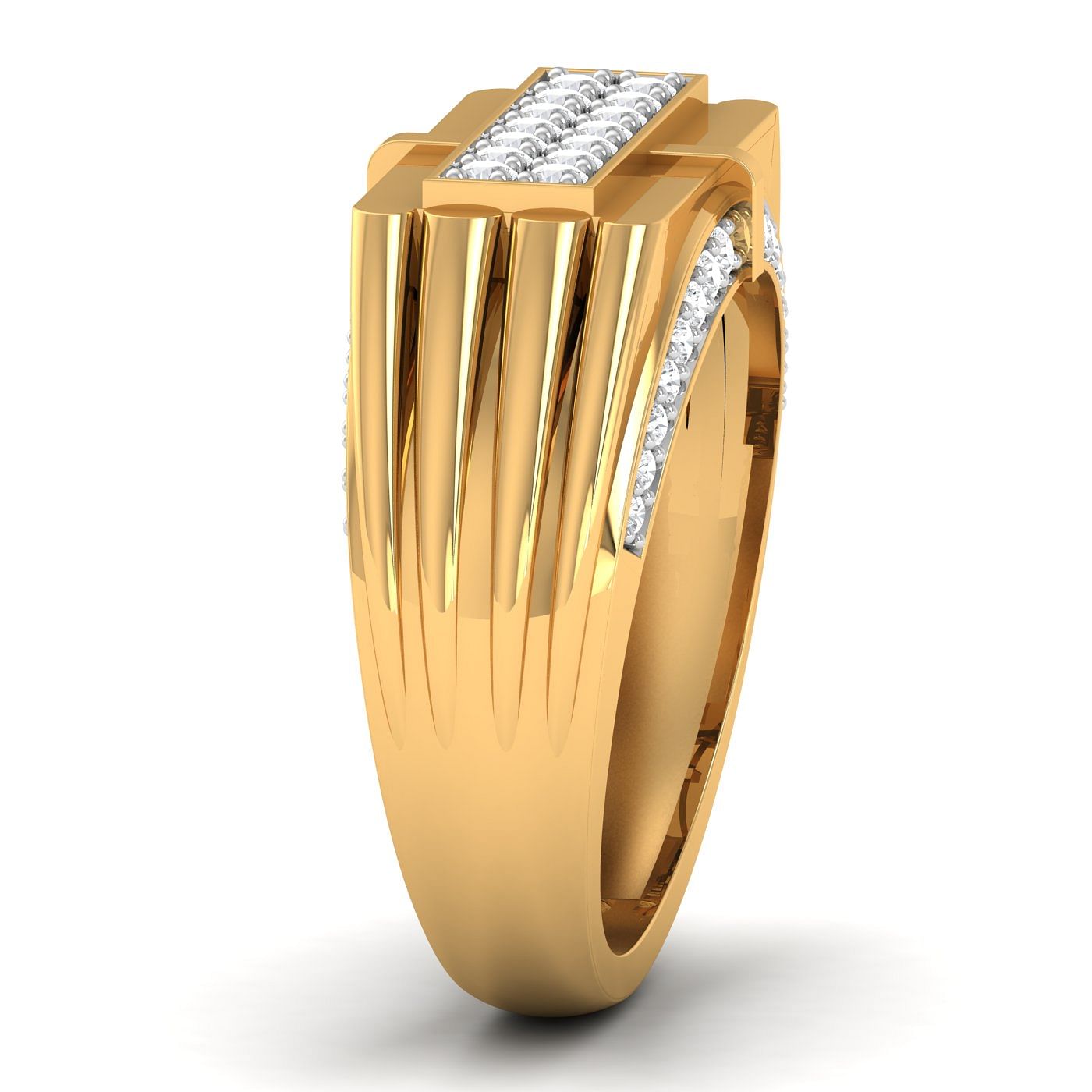 Yellow Gold Mohan Diamond Wedding Ring For Men