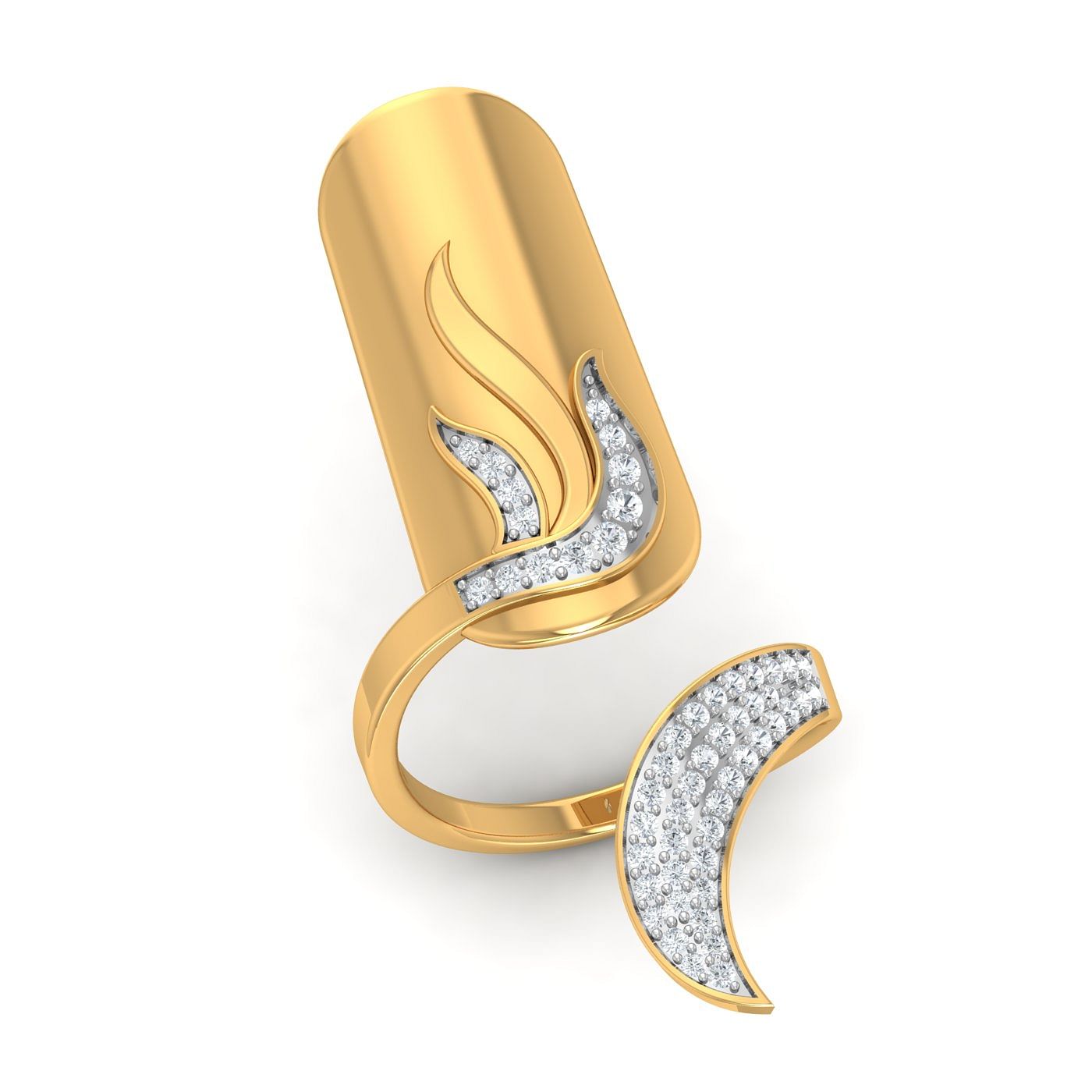 yellow gold Modern Fingernail Cap Ring