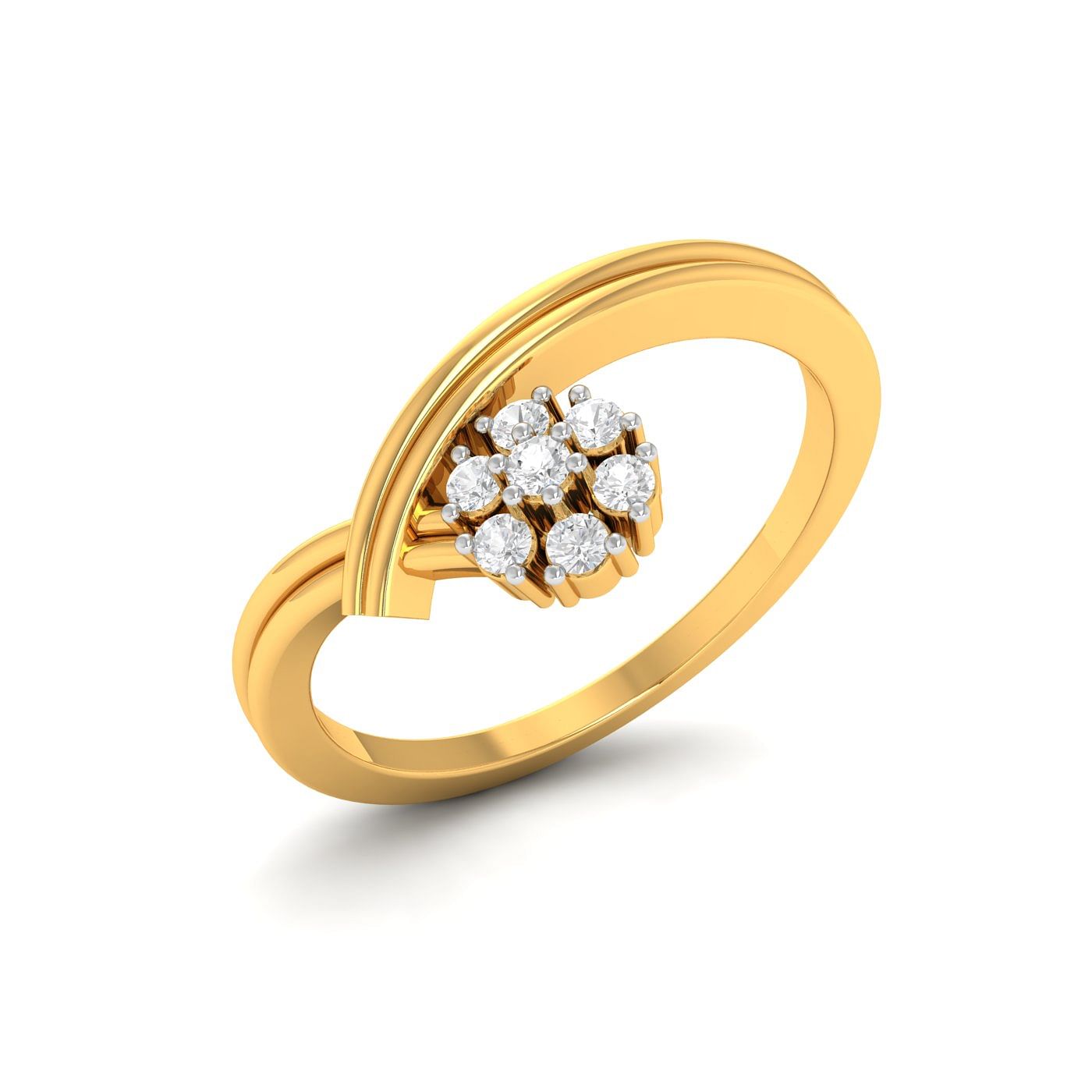 Designer 14k Yellow Gold Claire 4 Stone Diamond Ring