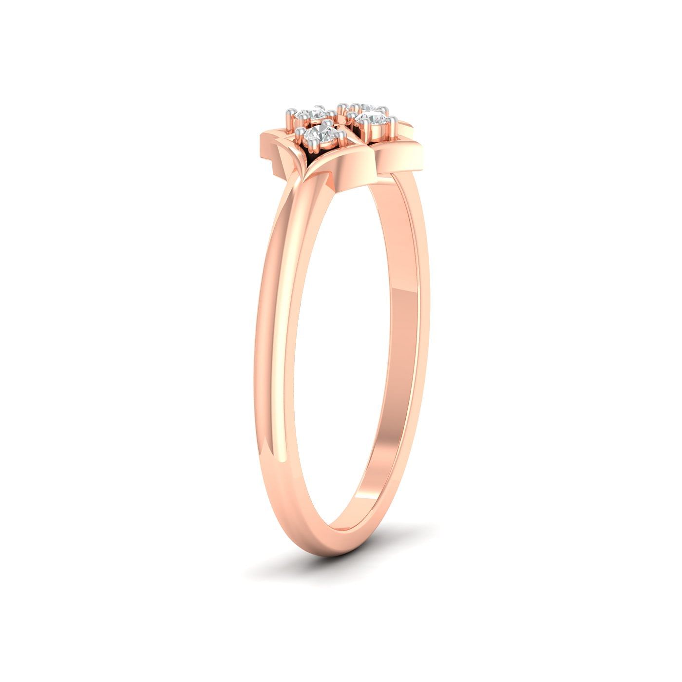 10k Rose Gold Cluster Floral Diamond Ring