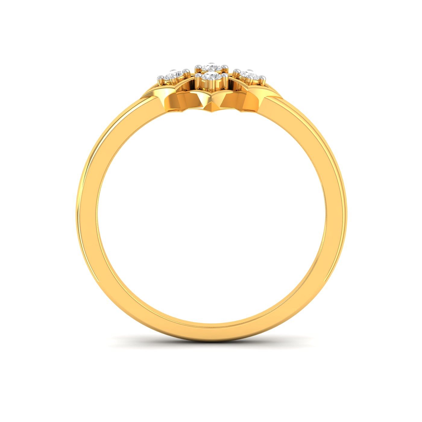10k Yellow Gold Cluster Floral Diamond Ring